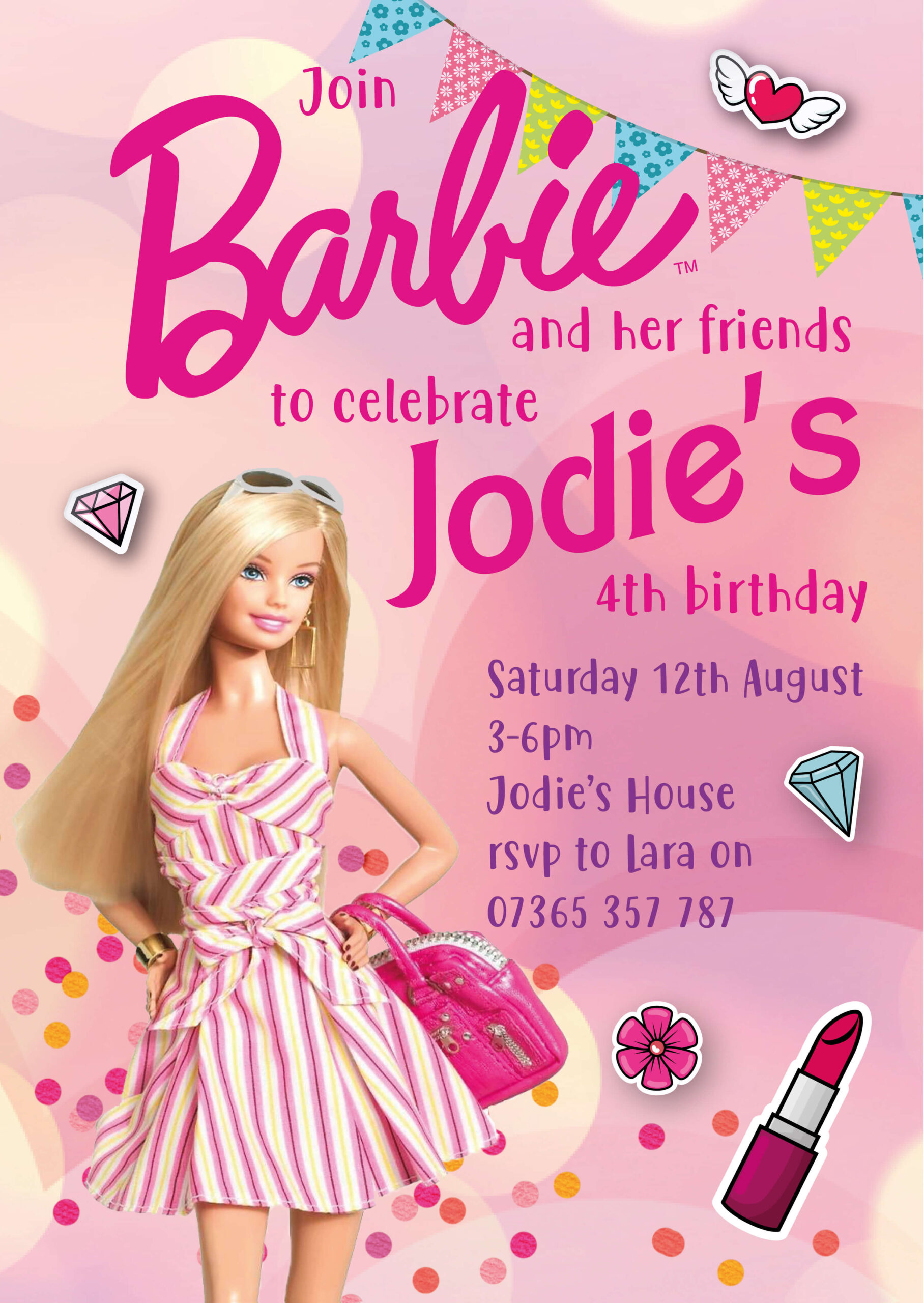 Barbie Party Invitations – Party Doodle