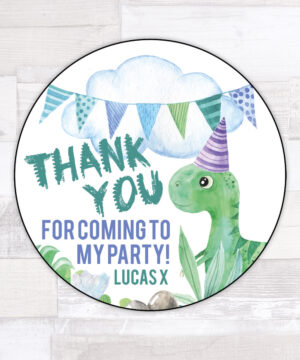 Dinosaur Party Party Bag Sticker