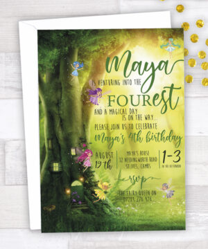 Magical Woodland Fairy Party invitation