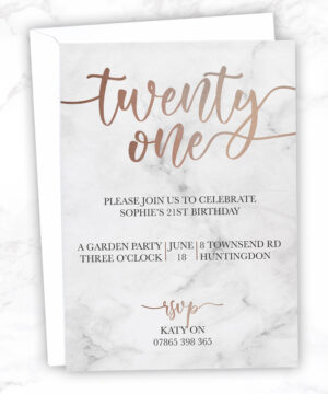 Marble and Rose Gold Party Invitations