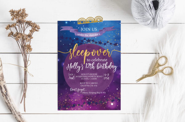 Under the stars party invitations