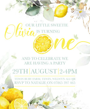 Summer Lemons Tea Party Invitations