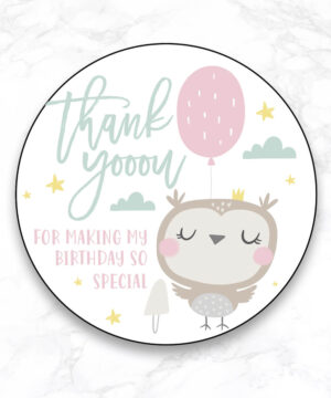 Twit-Two Owl Party Bag Stickers