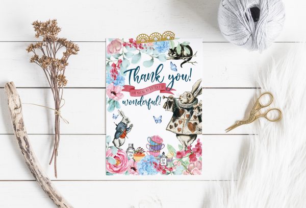 Alice in Wonderland Tea Party Thank you Card