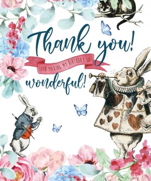 Alice in Wonderland Thank you Cards