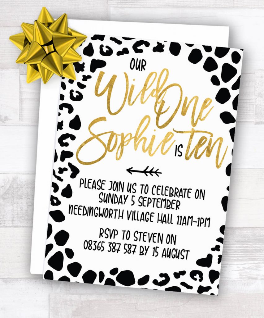 Animal Print Invitation Party Doodle