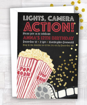 Cinema and popcorn Party Invitation