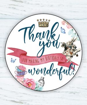 Alice in Wonderland Party Bag Sticker