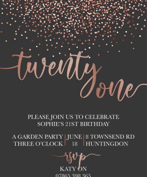 Rose Gold and Grey Party Invitation