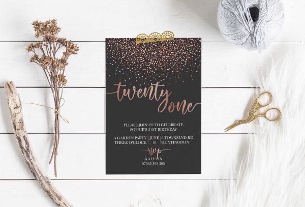 21st Rose Gold Party Invitation