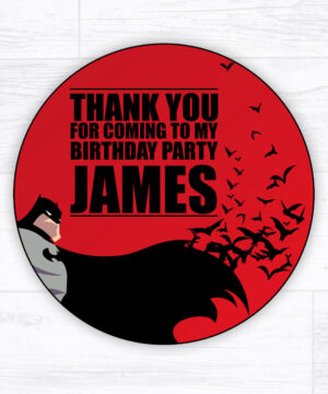 Red Batman Party Party Bag Stickers