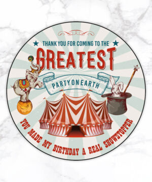 The Greatest Show Circus Party Bag Stickers