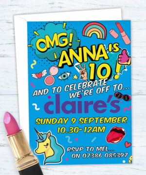 Claire's Party Invitation