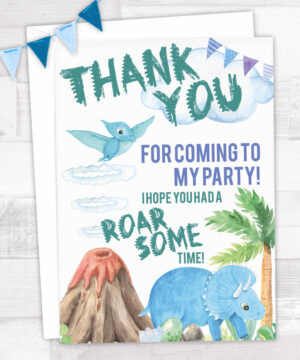 Dinosaur Party Thank You Cards
