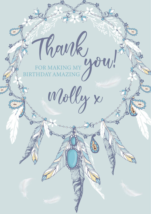Dreamcatcher Slumber Party Thank you cards