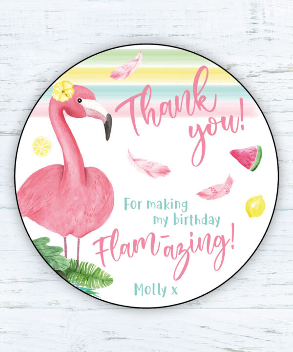 Tropical Flamingo Party Bag Stickers
