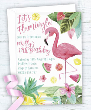 Tropical Flamingo Party Invitation