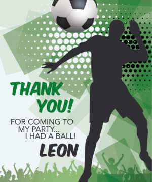 Football Party Thank you card