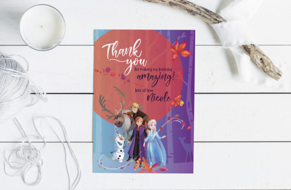 Frozen 2 Party Thank You Cards