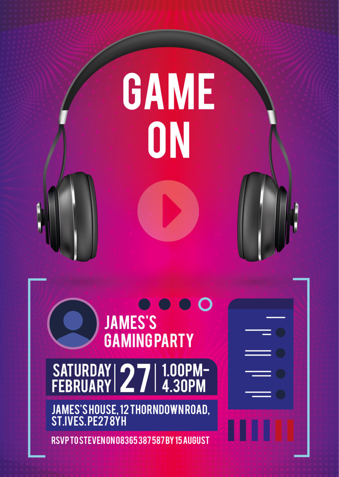 Gaming Party Invitations Party Doodle
