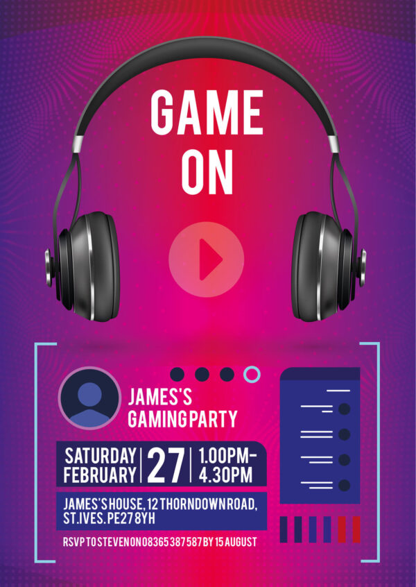 Gaming Party Invitations