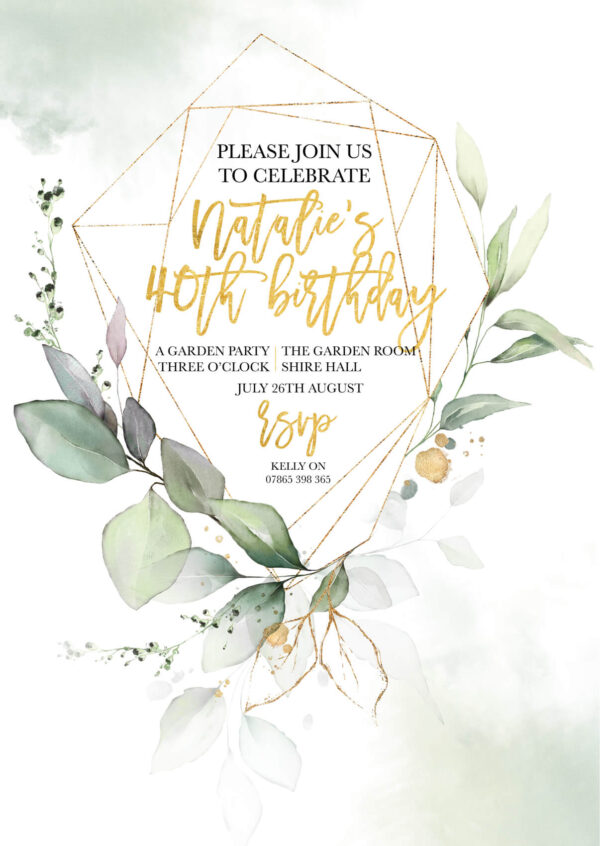 Gold Framed Botanical Invitations