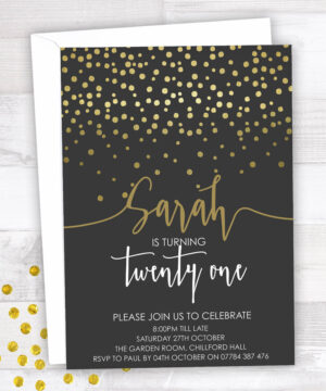 Gold and Grey Party Invitations