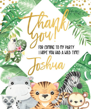 Jungle Party Thank You Cards
