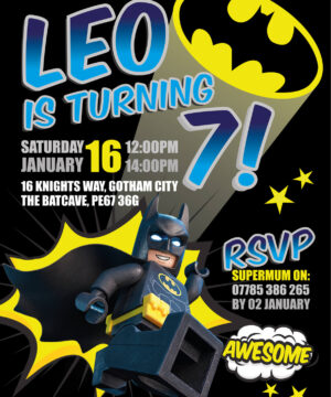 Lego Batman Party Invitations
