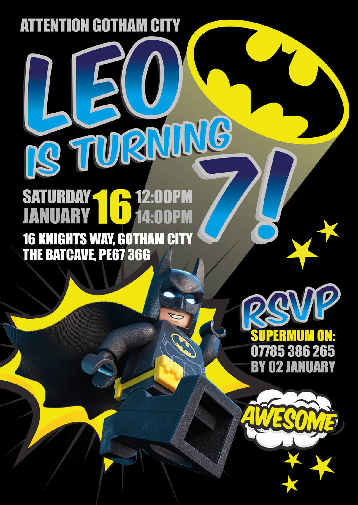 Lego Batman Party Invitations – Party Doodle