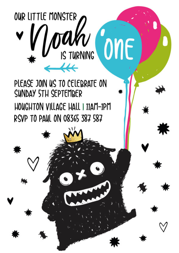 Little Monster Party Invitations