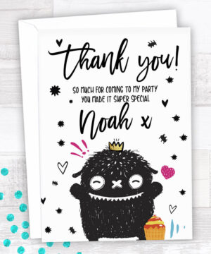Little Monster Party Thank You Cards