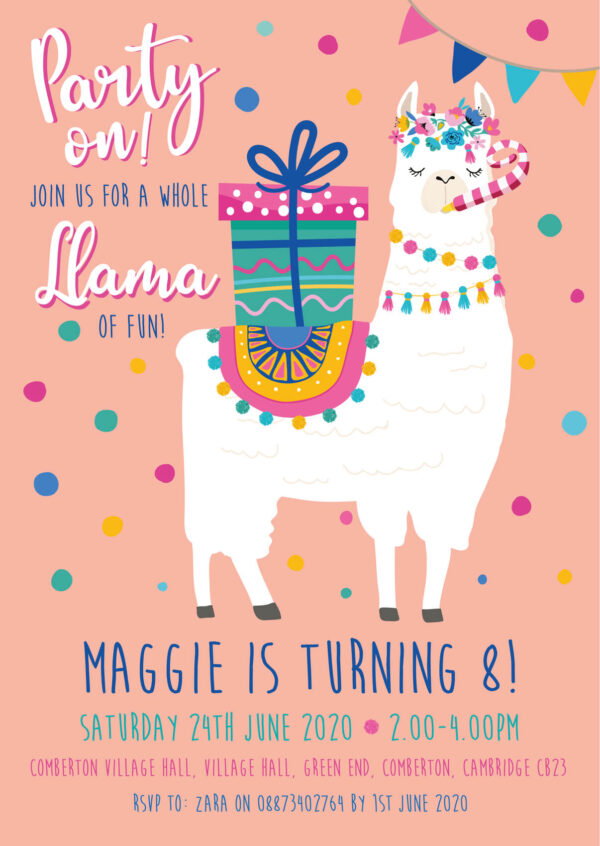 Llama Party Invitations