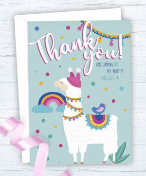 Llama Party Thank You Cards