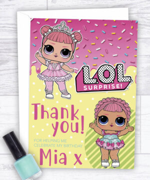 Lol Dolls Party Thank You Cards