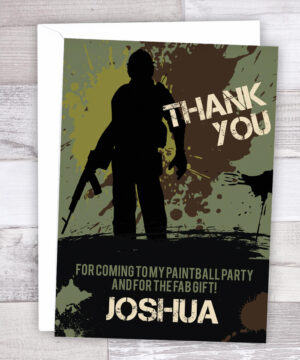 Paintball Party Thank you cards