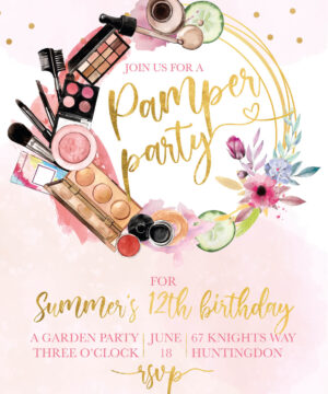 Pamper Party Invitations