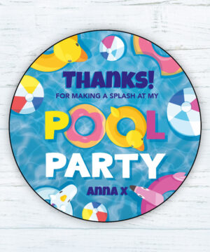 Pool Party Bag Stickers
