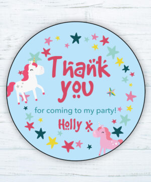 Rainbow Unicorn Party Bag Stickers
