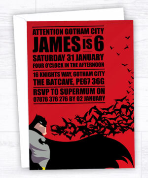 Red Batman Party Invitations