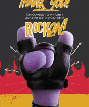 Rock Trolls Party Thank You Cards