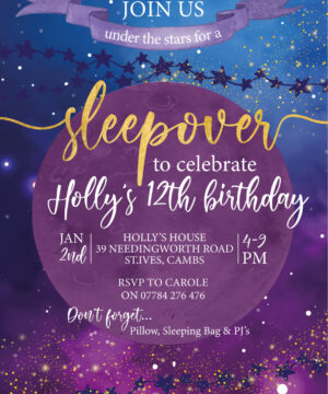 Under the stars party invitations
