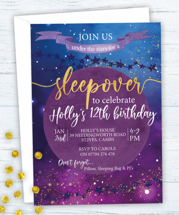 Under the stars party invitations