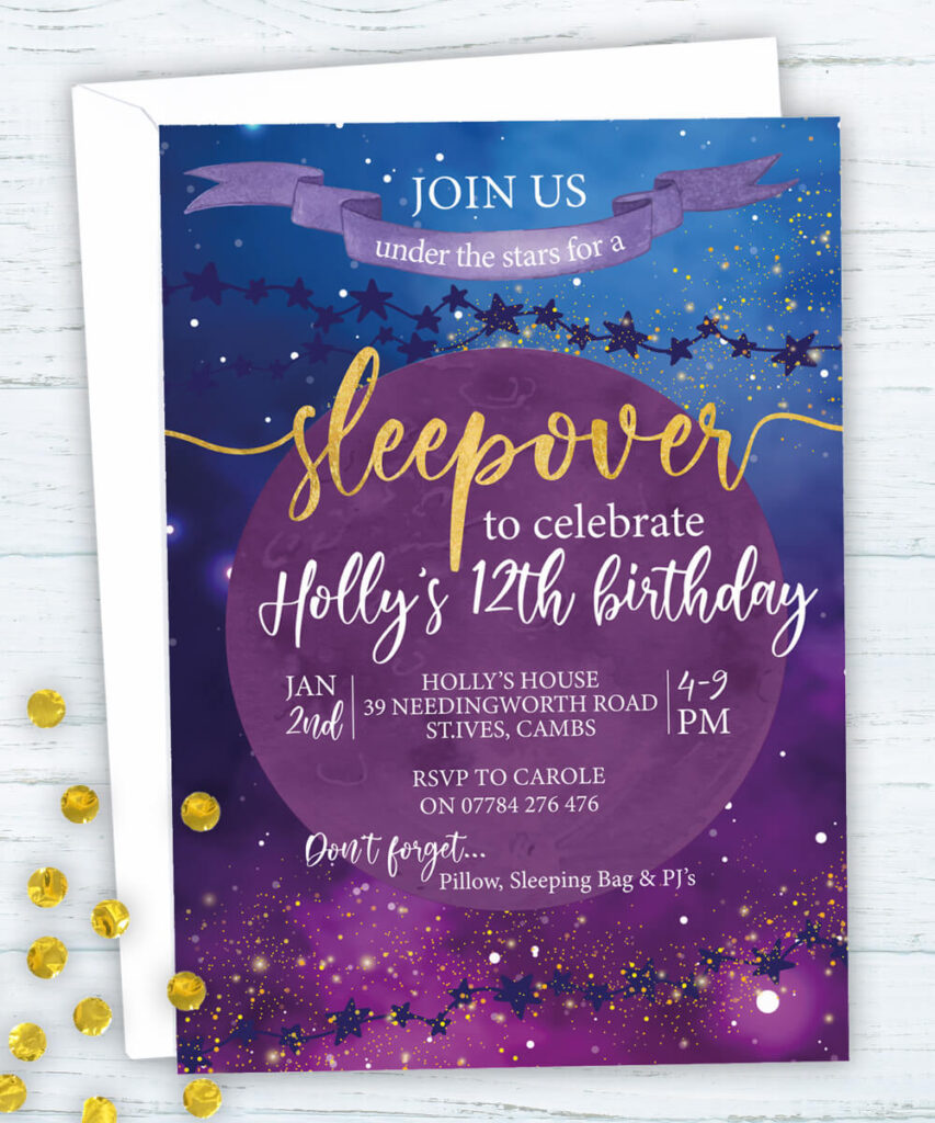 Sleep Under the Stars Party Invitations – Party Doodle
