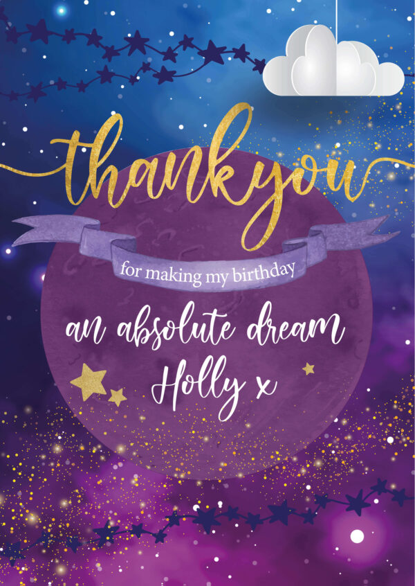 Sleep Under the Stars Party Thank You Cards