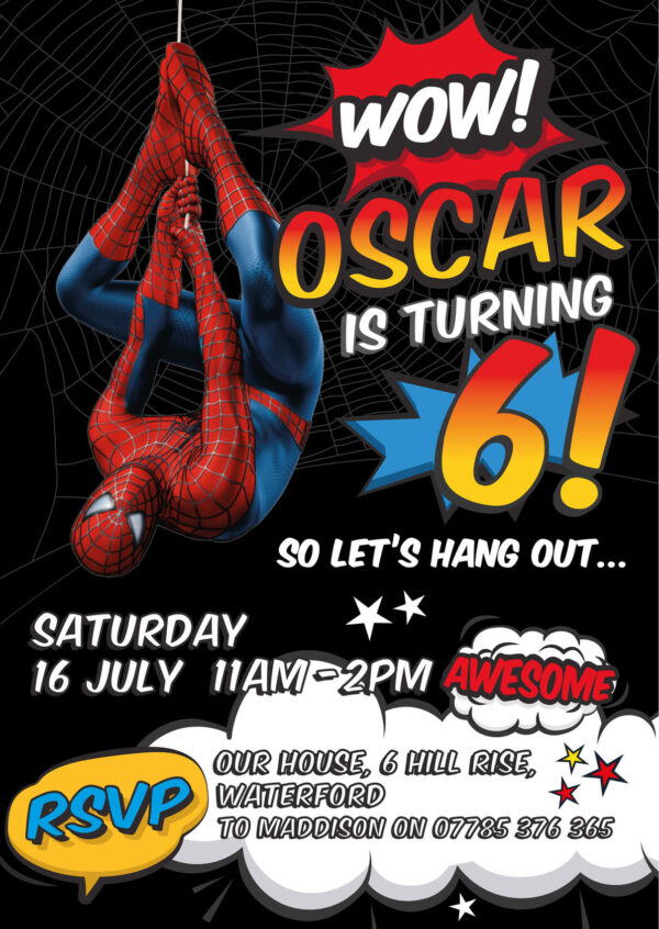 Spiderman Party Invitations