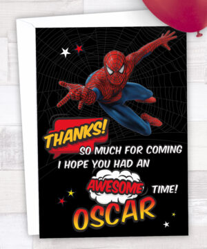 Spiderman Party Thank You Cards