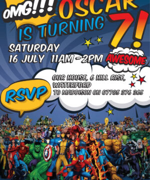 Marvel Superhero Party Invitations