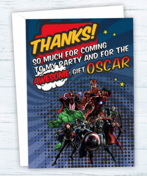 Marvel Superhero Party Thank You Cards