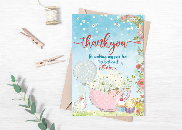 Cute Little Tea Party Thank You Cards